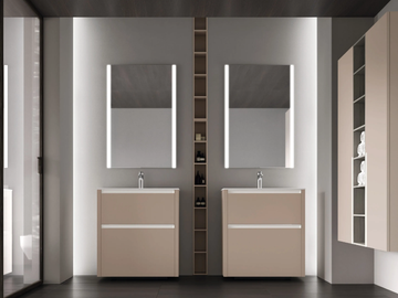RIVA 06 - Floor-standing wooden vanity unit with mirror by Gruppo Geromin - view 2
